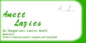 anett lazics business card